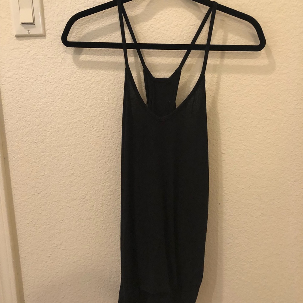Black, drape tank top with keyhole in back